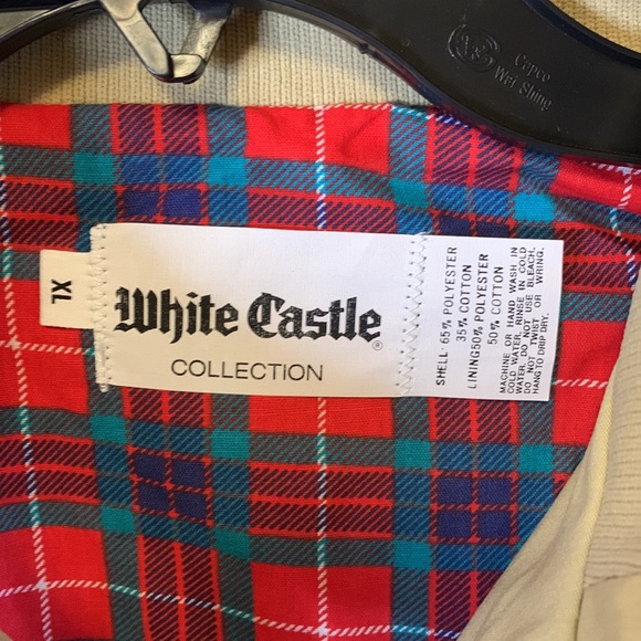 NOS Vintage White Castle Tan with Plaid Lining Embroidered Jacket Size XL - Picture 3 of 8